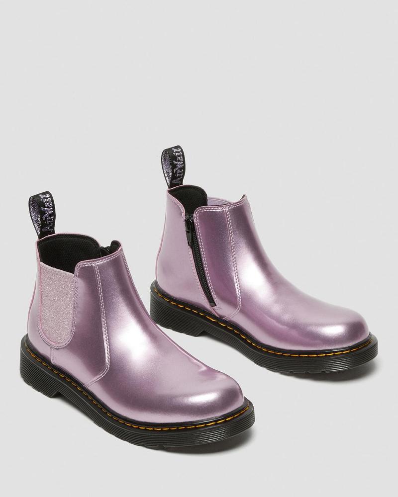 Botines Chelsea Dr Martens Youth 2976 Metallic Niños Rosas | MX 151KOR